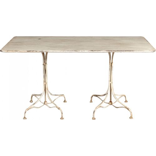 Tisch aus Schmiedeeisen Weiss antike, 74 x 150 x 77 cm