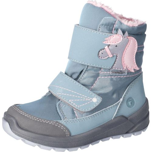 RICOSTA Boots GAREI Wetterfest durch den Winter HighTech/Textil Klettverschluss Warmfutter Mädchen arctic Hellblau/Rosa Pferd Größe 26