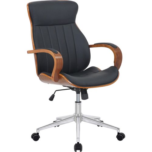 Bürostuhl HLO-CP62 Kunstleder walnuss/schwarz
