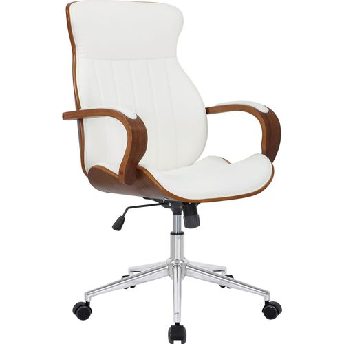 Bürostuhl HLO-CP62 Kunstleder walnuss/weiß