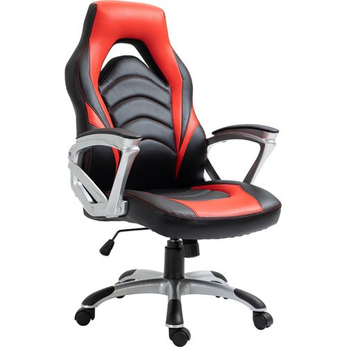 Bürostuhl HLO-CP43 Kunstleder schwarz/rot