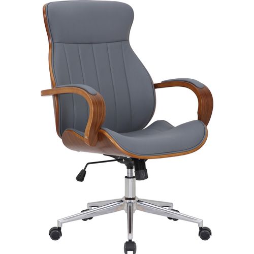 Bürostuhl HLO-CP62 Kunstleder walnuss/grau