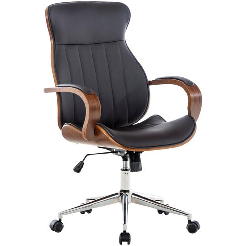 Bürostuhl HLO-CP62 Kunstleder walnuss/braun
