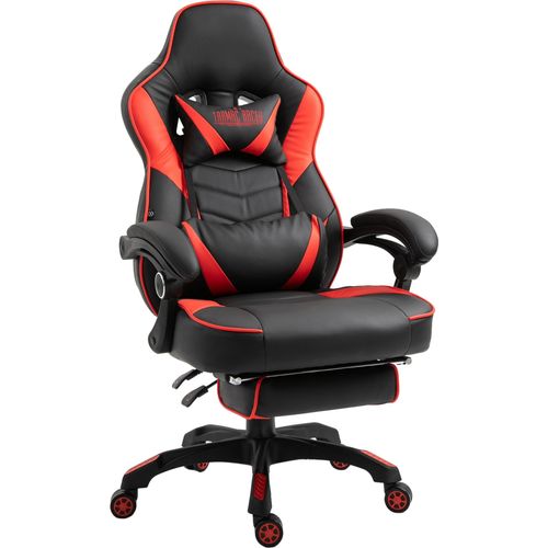 Bürostuhl HLO-CP80 Kunstleder schwarz/rot