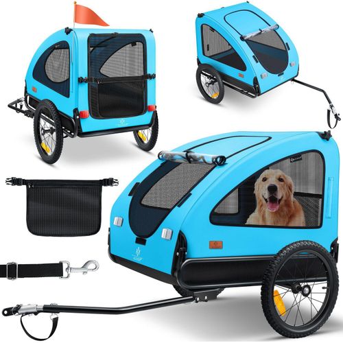 KESSER® Hundeanhänger Boxer 2-in-1 Hundebuggy Fahrradanhänger groß ca. 250L Volumen - Inkl. Fahne und Tasche - 600D Oxford Canvas, Klappbar SmartSpace Concept, maximale Belastbarkeit: 45kg