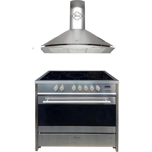Gurari Elektro-Standherd GCH E 912 X + GCH 046 IS Dunstabzugshaube 90 cm