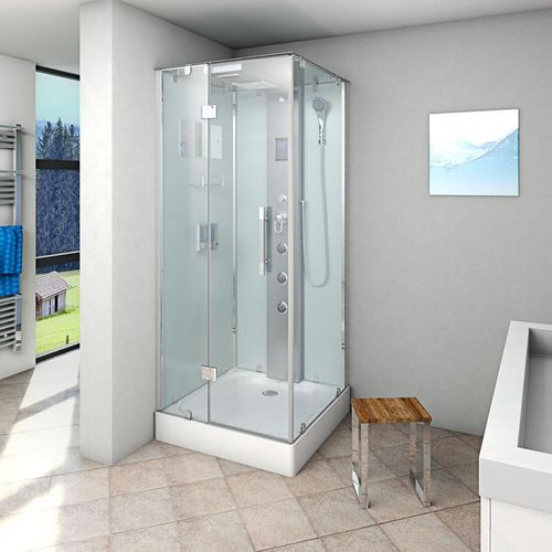 Duschkabine Komplettdusche D38-20L0-EC Fertigdusche Dusche 100x100 cm