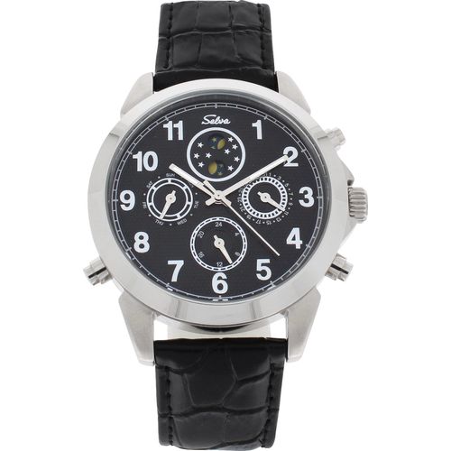SELVA Herren-Armbanduhr ‚Santos‘ – SONNE/MOND-Phase – Automatik – Silberne Sekunde – Geliefert in SELVA-Geschenkbox