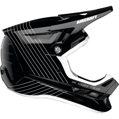 100% Fullface Helm Aircraft Composite , Silo - Schwarz, XS