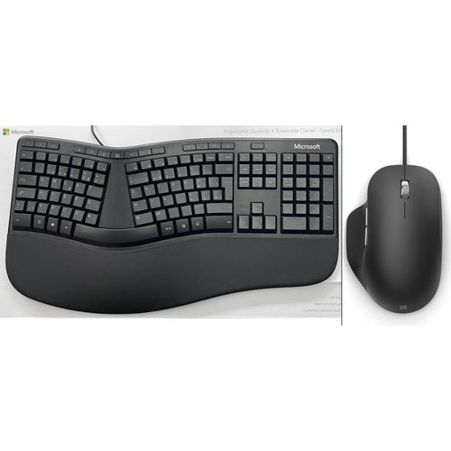 Microsoft Ergonomic Desktop -Ergonomisches Tastatur-/Maus-Set mit USB-Anschluss (Schweizerdeutsch -QWERTZ -siehe Bilder)