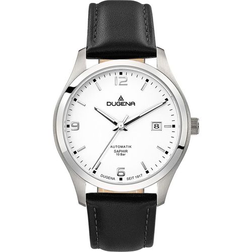 Dugena Herrenuhr 4460911 Tresor Automatik, Edelstahl, Lederarmband, 10 bar