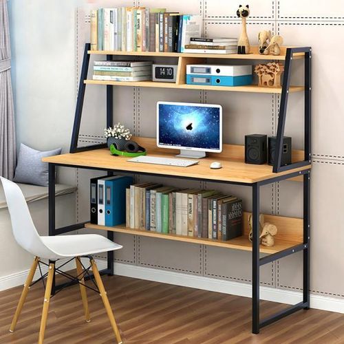 360Home Computertisch Büro Schreibtisch Birnbaumholz ohne Stuhl 120cm