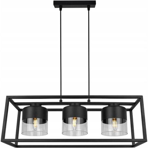 Roma Cage Hängelampe - Deckenlampe für Wohnzimmer Schlafzimmer und Esszimmer- Pendelleuchte aus Metall und Glas - E27 - 3-Flammig
