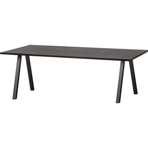 WOOOD Tablo Esstisch aus Eichenholz, 2-Pos-Tischbein, Schwarz, 180 x 90 cm