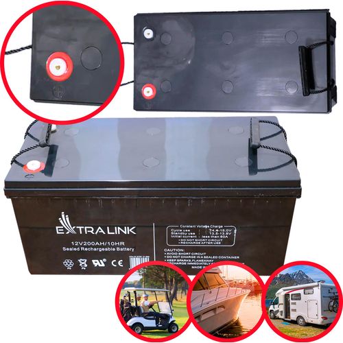 Extralink AGM 12V 200Ah Batterie Akkumulator wartungsfrei VRLA Schwarz AGM, eine Batterie zur Speicherung von Energie, 12V, 200 Ah,VRLA, Keine Notwendigkeit, für Photovoltaik, Solarspeicher, Solarbatterie, Solarpanel, Wohnwagen