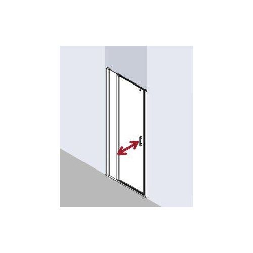 Kermi Liga Pendeldeur Helder Glas 80x200 cm Zilver Matglans