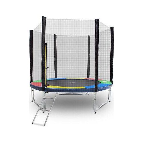 Trampolin-King 430cm Trampolin mit Sicherheitsnetz, Randabdeckung, Leiter, Bunt MS-17141