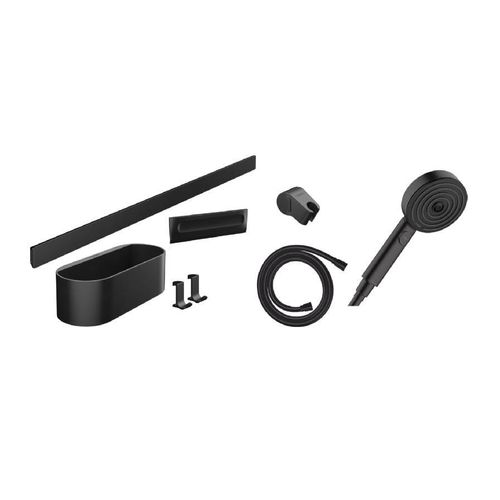 Hansgrohe WallStoris - Duschkopfset 105, 3 Strahlen und mit Badzubehör, Schwarz matt 24291670