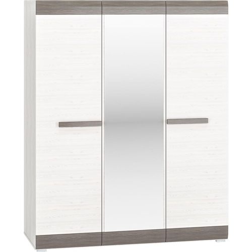 Kleiderschrank in Schneekiefer Nb. mit Absetzungen in Grau BENEVENTO-131, B/H/T ca. 163/202/65 cm
