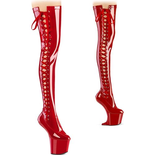 CRAZE-3050 Damen Boots von Pleaser, Rot , EU 38, US 8