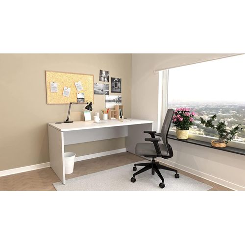 Schreibtisch Nuvi, 160 cm x 80 cm x 75 cm, grau Nachbildung