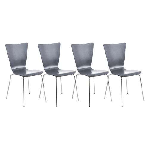4er Set Besucherstuhl HLO-CP84 grau
