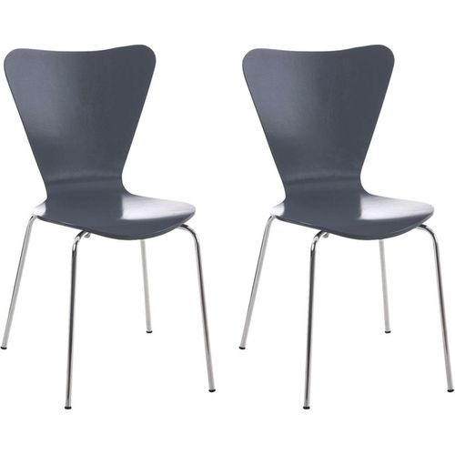 2er Set Besucherstuhl HLO-CP3 grau