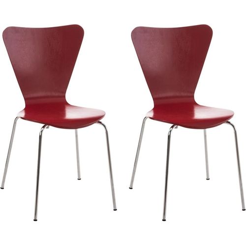 2er Set Besucherstuhl HLO-CP3 rot