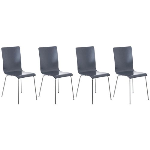4er Set Besucherstuhl HLO-CP1 grau