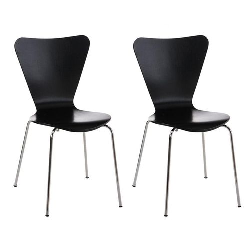 2er Set Besucherstuhl HLO-CP3 schwarz