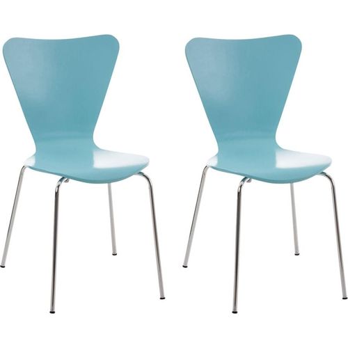 2er Set Besucherstuhl HLO-CP3 hellblau