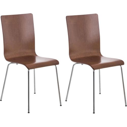 2er Set Besucherstuhl HLO-CP1 braun