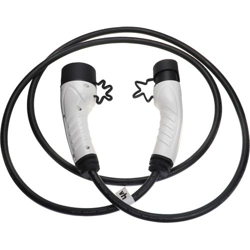 vhbw Ladekabel Typ 2 zu Typ 2 kompatibel mit Citroen e-Berlingo, C5 X PHEV, C5 Aircross PHEV, C4, AMI, E-C3 Elektroauto, 1-phasig, 16 A, 3,5 kW, 3 m