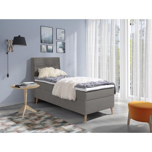 MEBLITO Einzelbett Boxspringbett Jugendbett Bettkasten Largo Mini Jugendzimmer 90x100/200 cm links