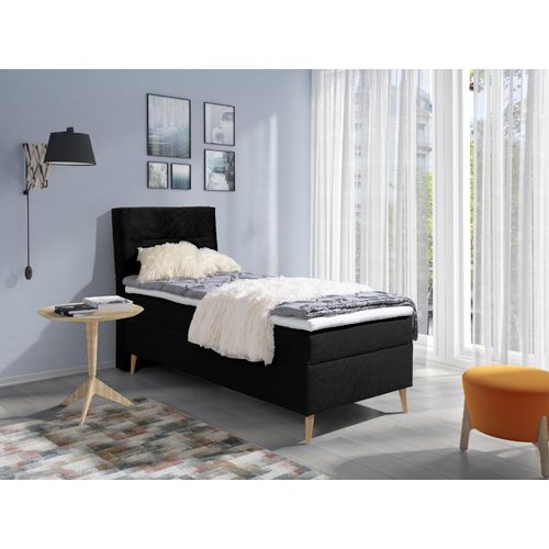 MEBLITO Einzelbett Boxspringbett Jugendbett Bettkasten Largo Mini Jugendzimmer 90x100/200 cm links