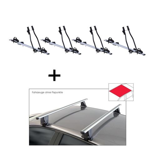 4x Fahrradträger SAGITTAR + Dachträger VDP Delta kompatibel mit für Mazda BT-50 (4 Türer) ab 2011