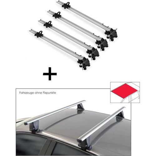 4x Fahrradträger Bike Pro + Dachträger VDP Delta kompatibel mit für Toyota Verso (5 Türer) 2009-2018