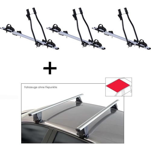 3x Fahrradträger SAGITTAR + Dachträger VDP Delta kompatibel mit für Mazda MX-30 (5 Türer) ab 2020