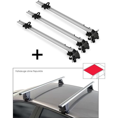 3x Fahrradträger Bike Pro + Dachträger VDP Delta kompatibel mit für Toyota Verso (5 Türer) 2009-2018