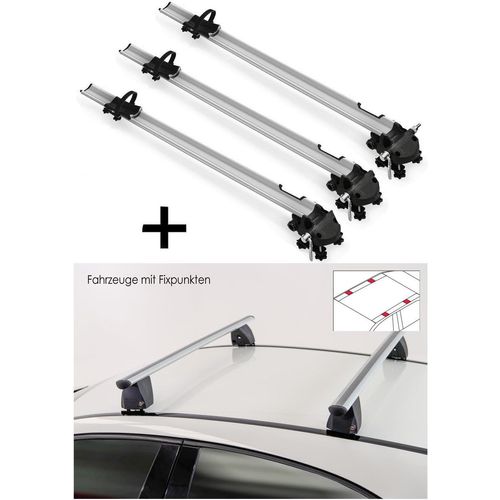 3x Fahrradträger Bike Pro + Dachträger VDP Delta kompatibel mit für Peugeot 3008 (5 Türer) 2009-2016