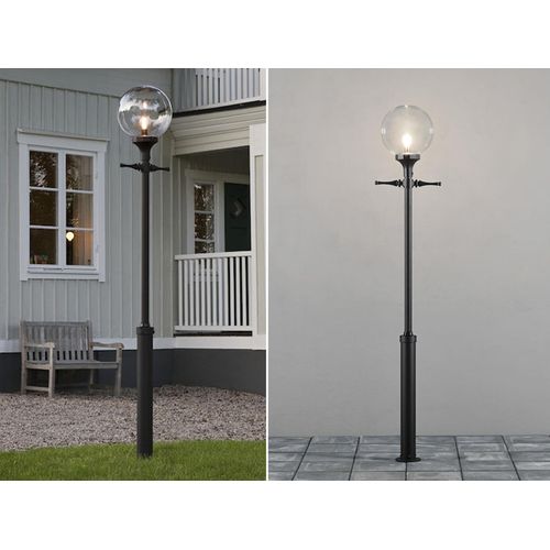 LED Mastleuchte, Außenleuchte zur Gartenbeleuchtung & Wegbeleuchtung Alu Schwarz
