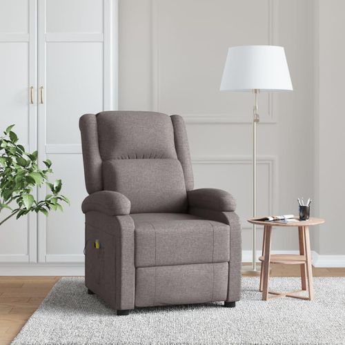 Ohrensessel mit Massagefunktion Taupe Stoff