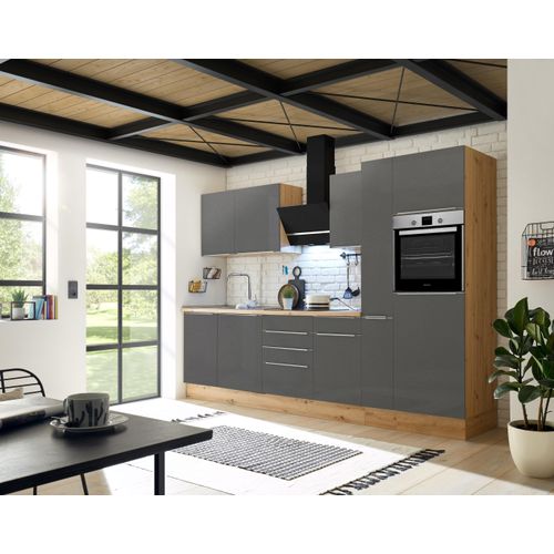 Küche Küchenzeile Küchenblock Marleen Premium 310 cm Grau Artisan Eiche Respekta
