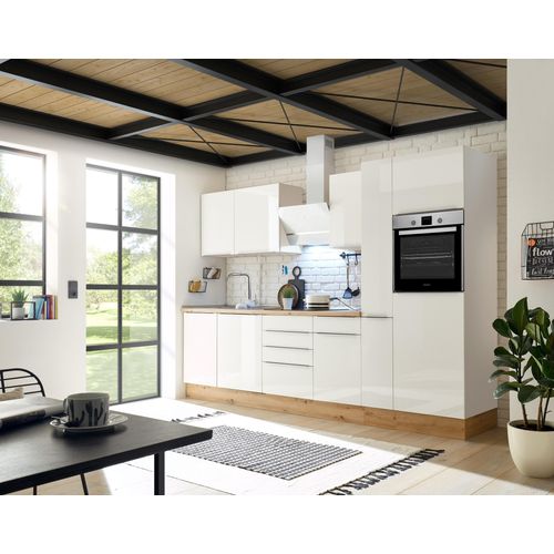 Küche Küchenzeile Küchenblock Marleen Premium 310 cm Weiß Artisan Eiche Respekta