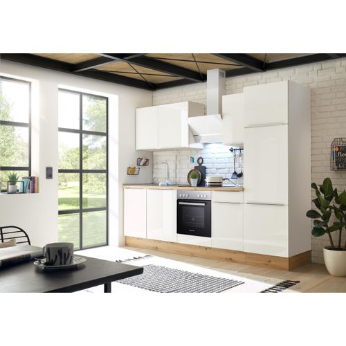 Küche Küchenzeile Küchenblock Marleen Premium 280 cm Weiß Artisan Eiche Respekta