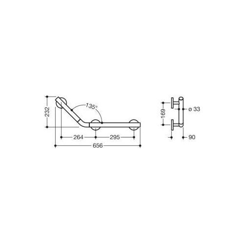 HEWI 950.22.20091 92 Winkelgriff, 135 Gr Bogen,