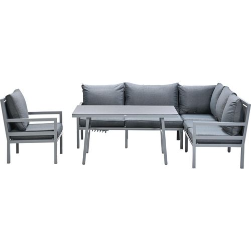 Garten Loungegruppe + Sessel PADUA in grau, B196 x T252 x H87,5 cm