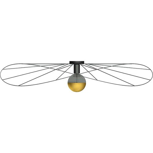 Wandleuchte / Deckenleuchte ESKOLA 110 schwarz 1xE27 60W Stahl 17.5x110x110cm Thoro Lighting