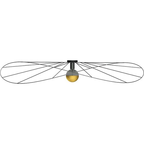 Wandleuchte / Deckenleuchte ESKOLA 140 schwarz 1xE27 60W Stahl 22.5x140x140cm Thoro Lighting