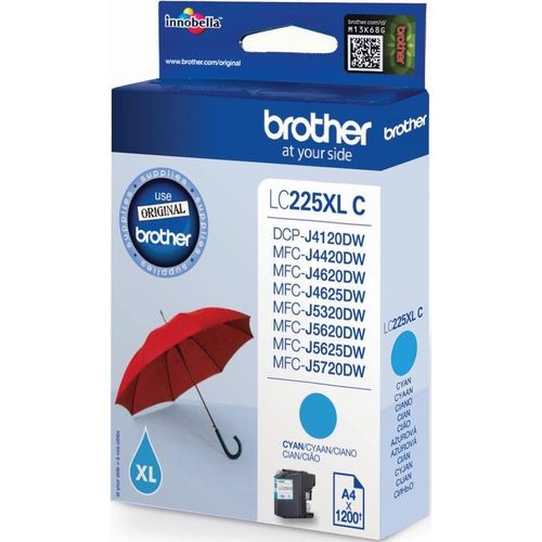 Tintenpatrone Brother LC-225XLC cyan (ca. 1200 Seiten) Packung mit 5 Stück
